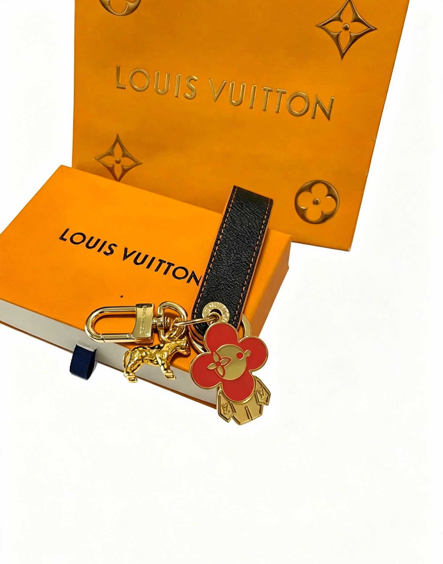 Louis Vuitton Keychain with Flower Charm